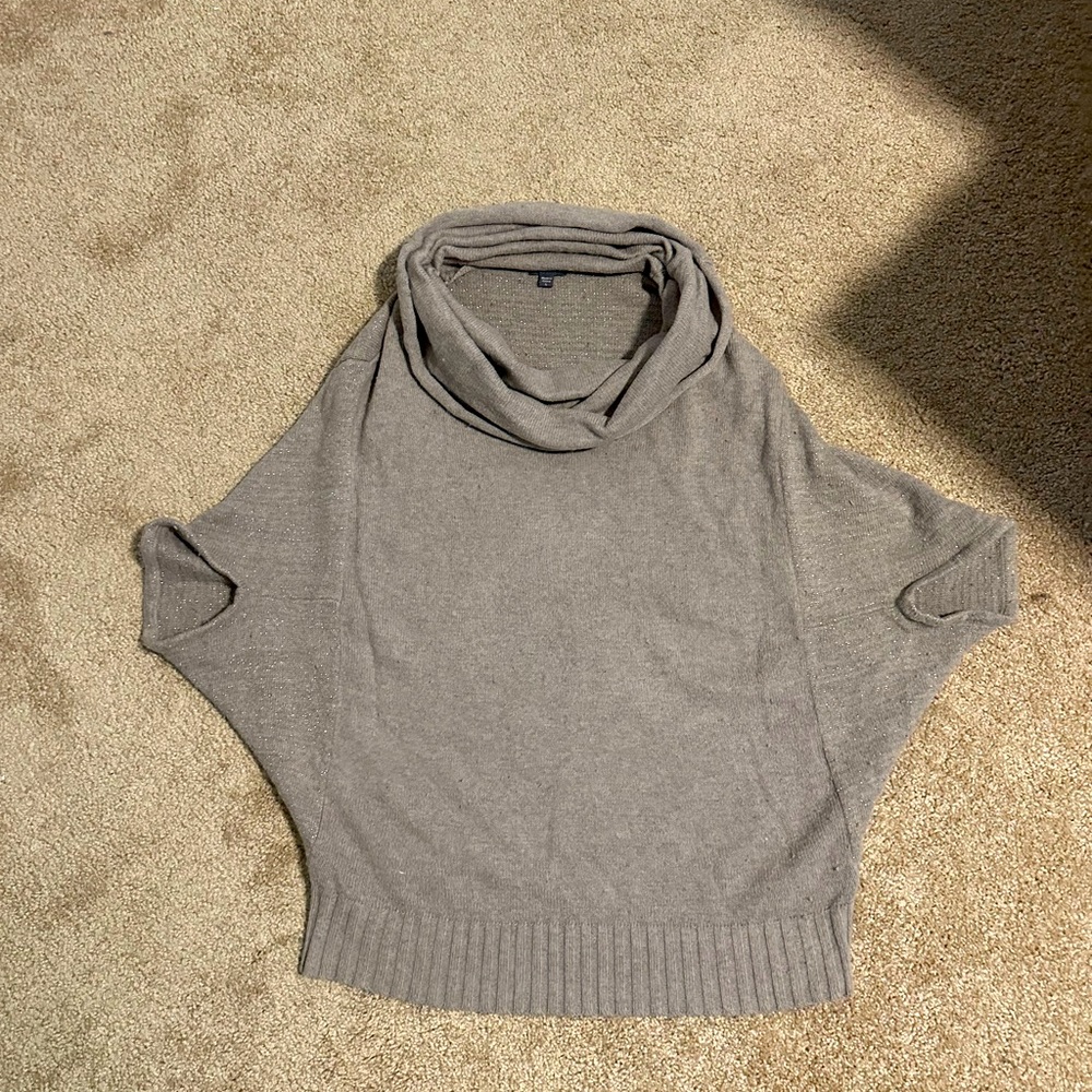 Lilla P Cowlneck sweater/poncho with gold thread accents